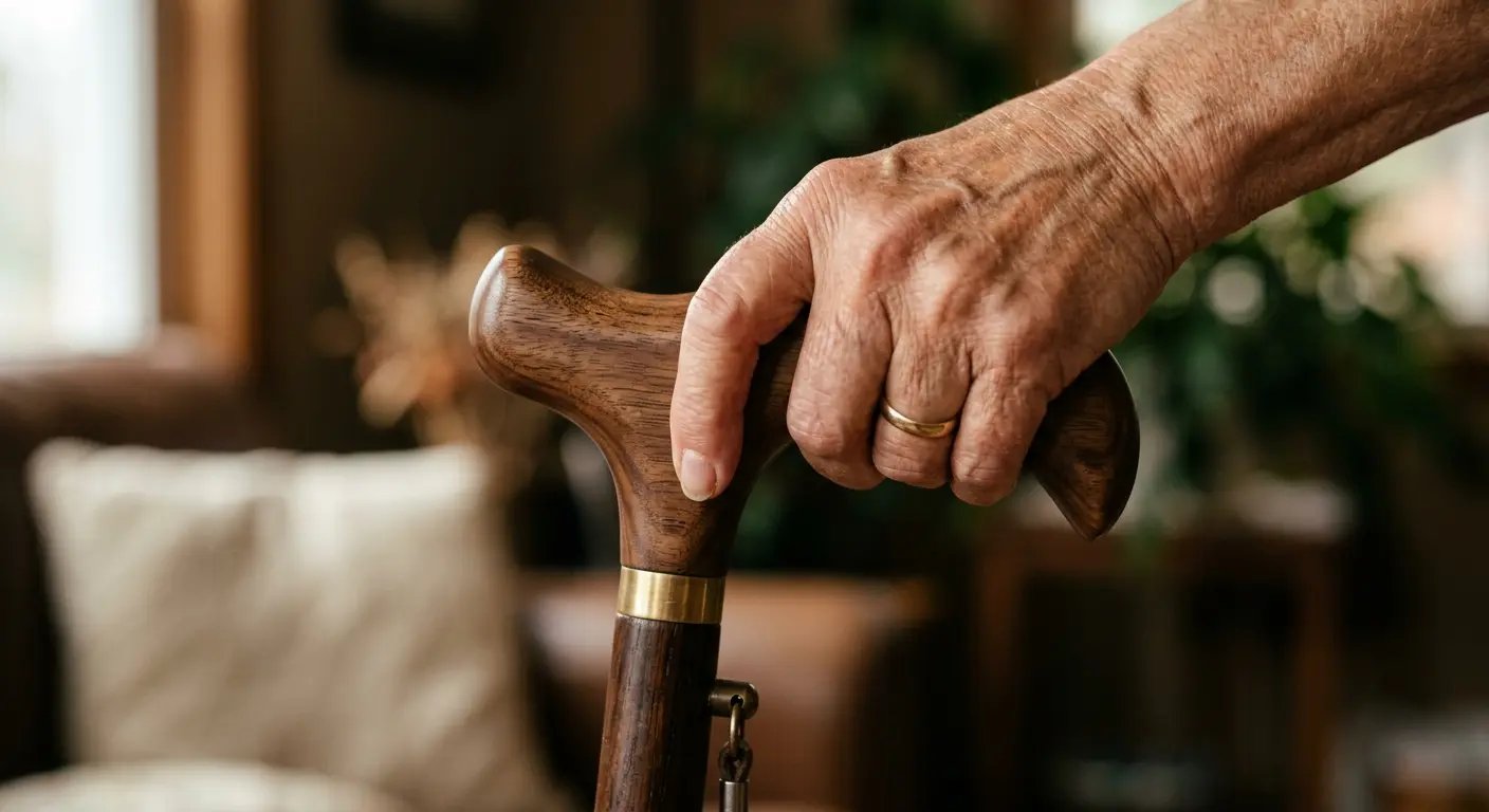 Ergonomischer Griff des Tragwell Gehstocks im Detail